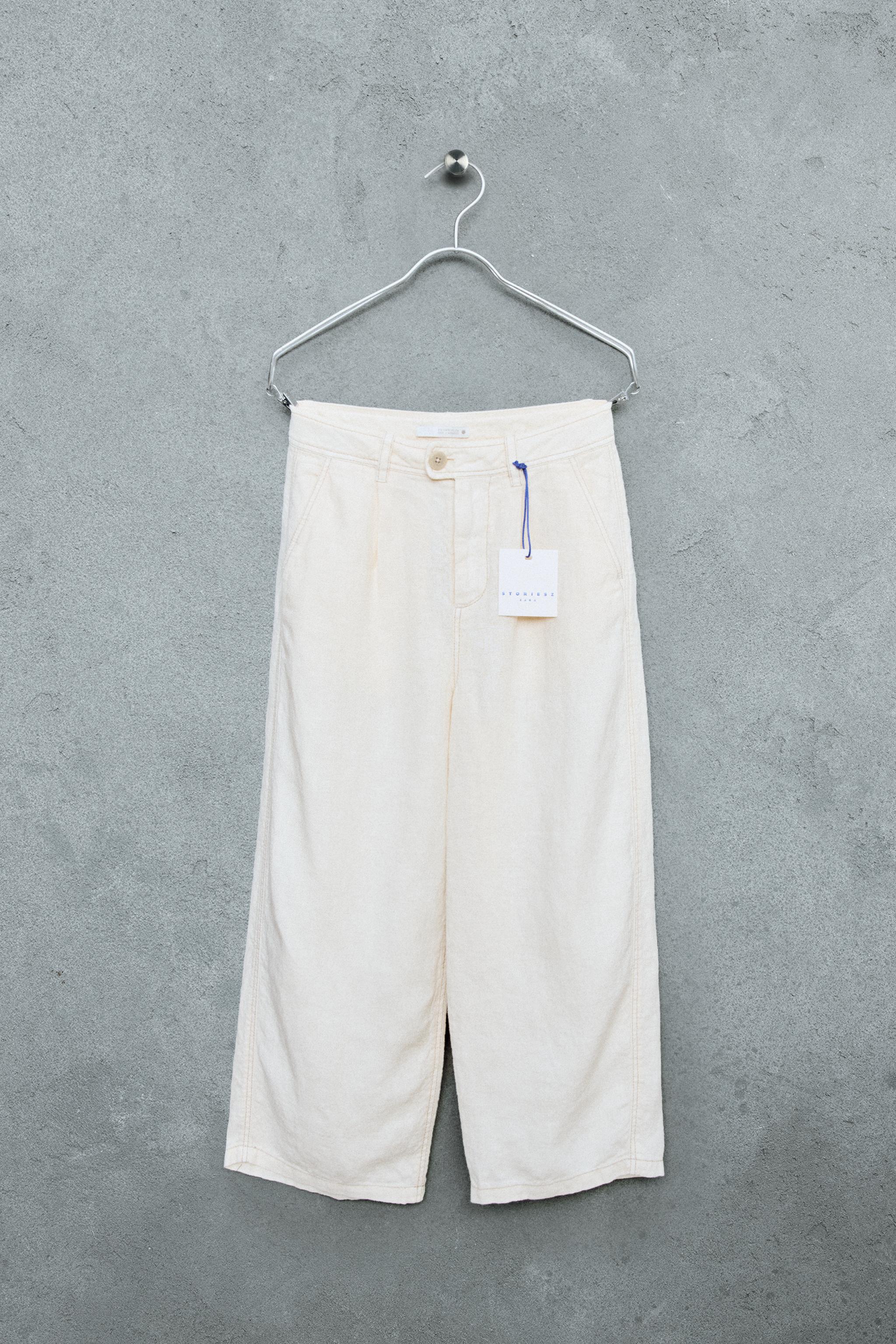 STORIESZ - PANTALON SURPIQÛRE CONTRASTE 100% LIN
